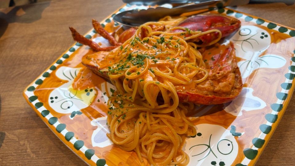 エビのパスタ美味しかった😋
